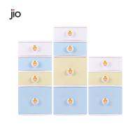 [มาใหม่] Jio ตู้ลิ้นชักพลาสติก 2-4 ชั้น หน้ากว่า 42 ซม. สีฟ้า-เหลือง มือจับลายยีราฟ มีล้อ สินค้าพร้อมจัดส่ง