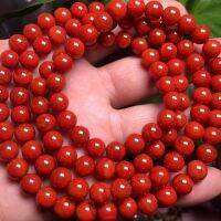 สร้อยคออาเกตสีแดง 108 สร้อยข้อมือลูกปัดหลายวง Flame Baoshan Persimmon Red celet ~