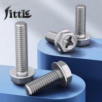 M4 M5 M6 Screws and Bolts 304 Steel Cross Recessed Head Flange Screws Vis Male-Hex Flange Smooth Surface Washers Screw Sets