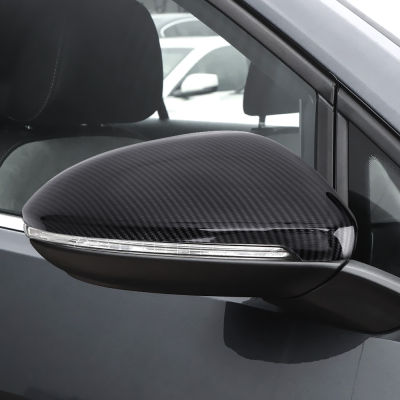 กระจกรถครอบคลุมหมวกสำหรับ VW G Olf MK7 7.5 GTI 7 7R 2ชิ้นเซ็ตกระจกมองหลังกรณีปกคาร์บอนสดใสสีดำปก