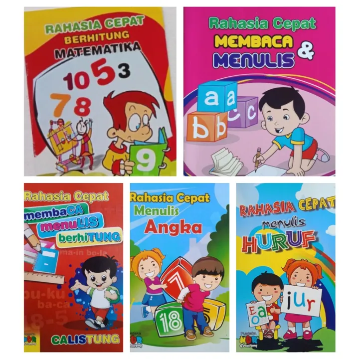 Buku Belajar Menulis Huruf Angka Calistung PNG Besar Untuk Anak PRA ...