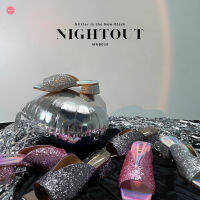 MiniB "NIGHTOUT" #mnb030 - ส้นสูง2นิ้ว ผ้ากากเพชร แบบหนาทรงเก็บหน้าเท่า