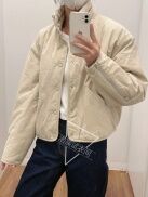 UNIQLO Áo Khoác Nữ Nhật Bản Phong Cách Ngắn Dài Tay Áo Khoác Jacket Bông