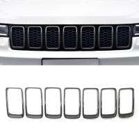 7ชิ้น/เซ็ตรถ Gloss สีดำพลาสติก ABS Grille Grill Vent Bezel แหวน Outlet สำหรับ JEEP Grand Cherokee 2014 2015 2016 Auto Accessorie