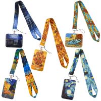 YQ717 Art Oil Painting Lanyard Office Travel ID Card Cover Phone Strap USB Badge Holder Neck Strap Keychain Hang Rope Lariat Drawing Painting Supplies