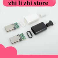 zhilizhi Store TYPE C USB 3.1 24 Pin Male Plug Welding Connector Adapter with Housing Type-C Charging Plugs Data Cable Accessories Repair