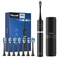 hot【DT】 Fairywill P11 Whitening Electric Toothbrush Rechargeable USB Charger Ultra Powerful 8 Heads and 1