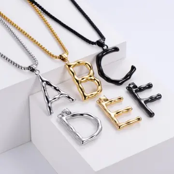 2023 New Capital A To Z Stainless Steel Necklace With English Letters Melon  Seed Button Men And Women Necklace Initial Necklaces For Teen Girls