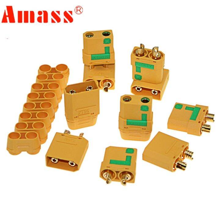 Amass 10PCS XT90 Connector Anti-Spark Male Female Connector with cover ...