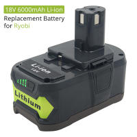 18V 6000mAh Li-ion Rechargeable Ryobi ONE+ cordless Power Tool BPL1820 P108 P109 P106 P105 P104 P103 RB18L50 RB18L40