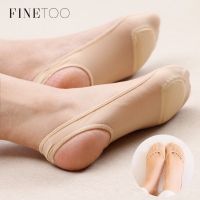 [A innovation]❧Finetoo แผ่นใยไหมน้ำแข็งแบบบางเฉียบสำหรับผู้หญิงแผ่นรองเท้าหน้าของผู้หญิงสายตื้นกลวงไม่ลื่นถุงเท้าที่มองไม่เห็น