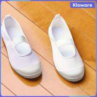 Kloware รองเท้าผ้าใบเด็กบัลเลต์สำหรับเด็ก,รองเท้าบัลเลต์วอลเลย์บอลในร่มรองเท้าส้นเตี้ยยืดหยุ่นน้ำหนักเบารองเท้าสีขาวสำหรับวิ่งชายหาด