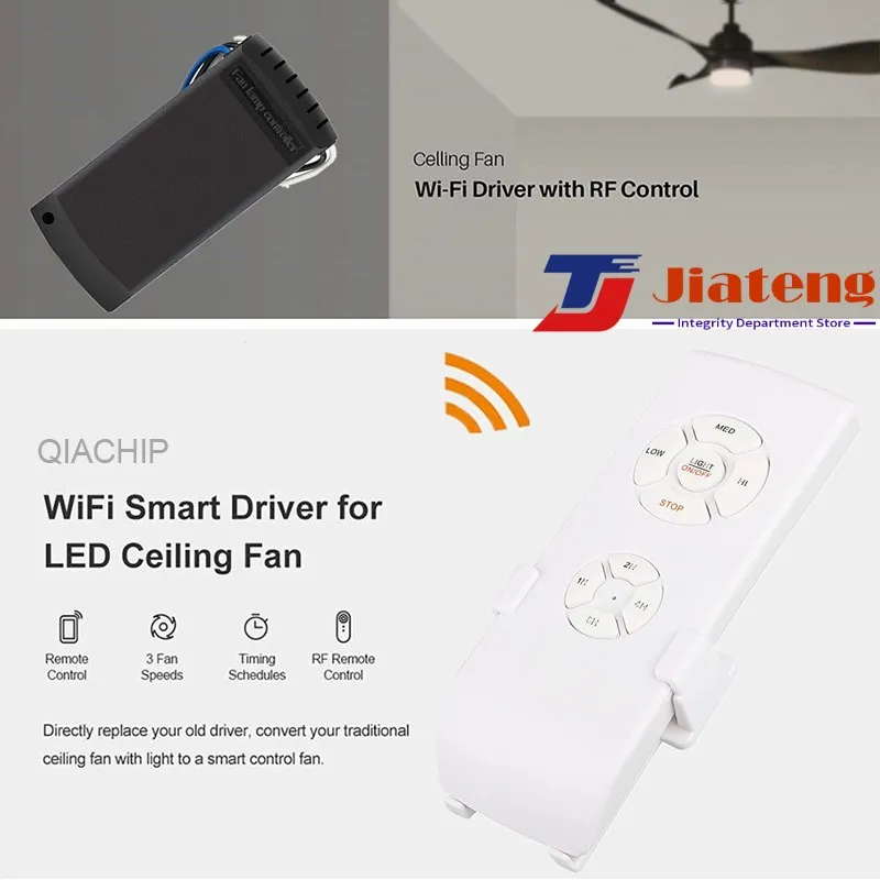 QIACHIP FLCW  Universal Ceiling Fan and Lights Wireless Remote Contro