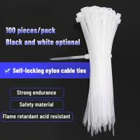 100Pcs Self-locking Plastic Nylon Cable Tie 2.5x200MM Black Cable Tie Fastening Ring 2.5x100 Industrial Cable Tie Cable Tie Set