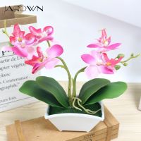 small artificial butterfly orchid flower set with real touch leaves artificial plants overall floral for wedding