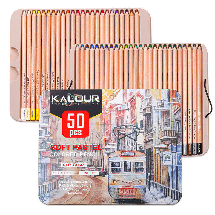 kalour-new-50-piece-color-pencil-set-professional-pink-drawing-color-lead-hand-drawing-color-filling-toner-carbon-pen