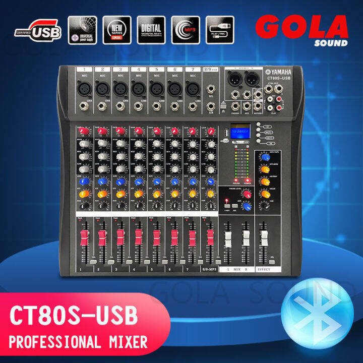 YAMAHA CT80S Series Stereo Mixer 8 Channel Bluetooth USB MP3 Audio Mixer Genuine Microphone