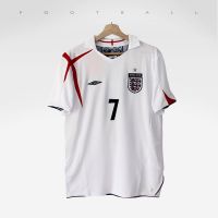 England throwback jerseys Beckham jersey classic 2006 men long sleeve suit international soccer uniform เสื้อบอล เสื้อบอลวินเทจ ชุดฟุตบอลผู้ชาย เสื้อฟุตซอล เสื้อฟุตบอลยุค90