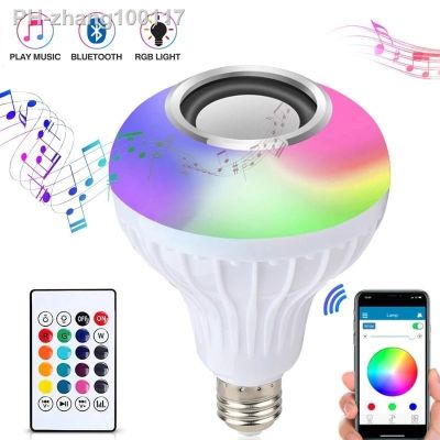 12W E27 RGB Bluetooth Light Music Multicolor Changing Light Bulbs Smart Led Bulbs with Remote Control for Home Party