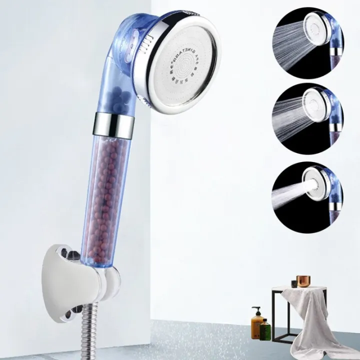 GO Pressure Booster ShowerHead Adjustable 3 Mode High Pressure Stone Stream Handheld Shower