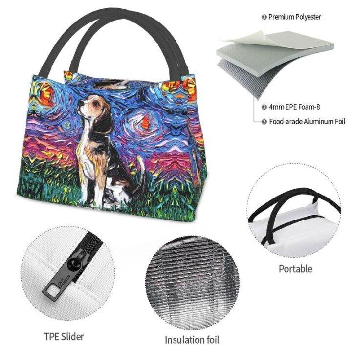 custom-starry-night-beagle-lunch-bag-men-women-cooler-thermal-insulated-lunch-box-for-office-travel