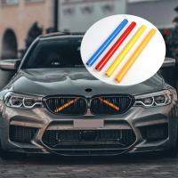 【CW】2Pcs Car Strip Sticker Cover Frame For BMW G30 G38 G01 G02 G05 G32 G07 5 Series 2018-2021 Front Grille Trim Strips Car Styling