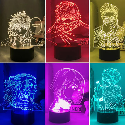 Ply JUJUTSU KAISEN โคมไฟกลางคืน LED รูปอนิเมะ Gojo Satoru Itadori Yuji 3D ชาร์จ USB สําหรับตั้งโต๊ะ ออฟฟิศ(หมายเหตุเฉพาะแผง!!!)