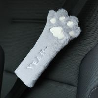 1 PC Cute Seat Belt Covers Soft Velvet Car Shoulder Pad For Adults Youth Kids Car SUV Airplane Camera Backpack Straps Cat Paw Seat Covers