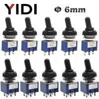 5pcs 10pcs MTS 102 103 MTS 202 203 Toggle Switch 6A 125VAC on on SPDT 6mm Mini Switch DPDT on off on Waterproof Cap