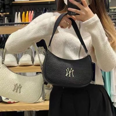 MLBˉ Official NY South Korea ML embossed full printed armpit bag sports all-match casual shoulder bag presbyopic NY commuter MB ladies mixed bag