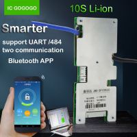 10S แผ่นป้องกันแบตเตอรี่ลิเธียมอัจฉริยะ UART 485ควบคุมหน้าจอแอพพ์บลูทูธสื่อสารคู่ชิ้นส่วนสเก็ตบอร์ด Li-Ion Lipo BMS 36V Outdoo