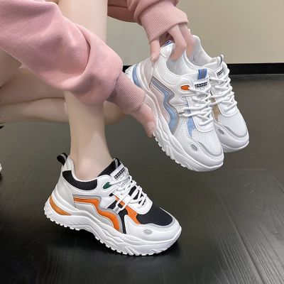 Dad Shoes 2023 Summer New Korean Style Fashionable Casual Womens Shoes All-Match Platform Sneakers Contrast Color Student Board Shoes