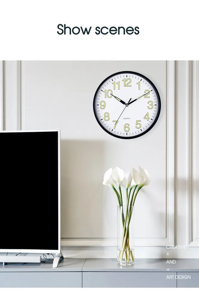 MGM Spot 12 inch Night Luminous Wall Mounted Clock Bedroom/living room clock  Creative clock Lazada PH