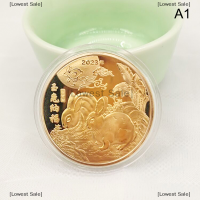 [Lowest Sale] 2023ปีใหม่ของกระต่ายที่ระลึกเหรียญจีน Zodiac GOLD medals Gift