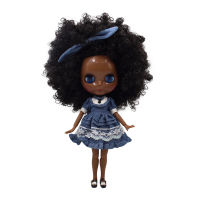 ICY DBS Blyth doll super black skin black hair afro hair joint body shiny face 16 bjd 30cm toy anime