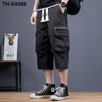 American Heavy All-Match Tooling Shorts Mens Trendy Brand Spring and Summer Loose Plus Size Japanese Retro Casual Cropped Pants