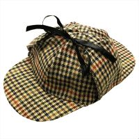 REPROB Houndstooth Deerstalker หมวกหมวกเย็บปะติดปะต่อขนสัตว์สี18% คุณภาพสูงคลาสสิกหมวกก้างปลาผู้ชาย