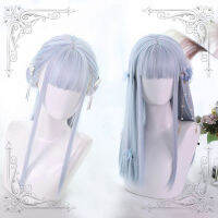 คุณภาพสูง Lolita สีสัน Ripple สี Air Bangs หญิง Loveliness วิกผมยาว Cosplay Party