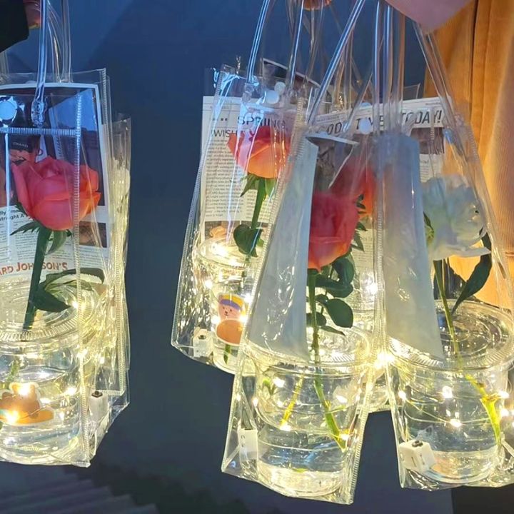 pvc-flower-handbag-stall-net-red-ins-single-flower-shop-vertical-packaging-bag-xiaohongshu-same-transparent-flower-may