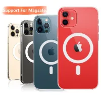 {L electronic shell} สำหรับ Magsafe Magnetic Wireless Charging Case สำหรับ iPhone 14 13 11 Pro Max 12 Mini XR X Xs Max 7 8 Plus SE 2 Hard PC อะคริลิค