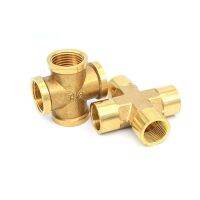 Brass Pipe Fitting 4 Way Connector Cross 1/4" 3/8" 1/2" male Thread Copper Barbed Coupler Adapter Coupling