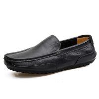 Italian Men Casual Shoes Luxury Brand Genuine Leather Mens Loafers Moccasins Soft Breathable Slip on Boat Shoes Plus Size 37-47