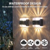 4PC Solar LED Outdoor Light Solar Wall Lamp IP65 Waterproof Solar Up and Down Luminous Stairs Garden Lights Decoration