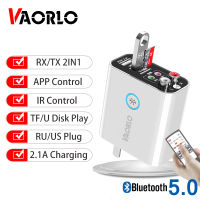 VAORLO EU US Wireless Adapter Bluetooth 5.0 Receiver Transmitter TFU Disk Play QC2.0 Charge For Headphone IR APP Control