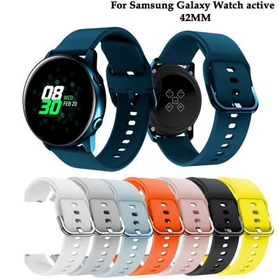 □ สายนาฬิกา 20 มม. สำหรับ Samsung Galaxy Watch Active 2 สายนาฬิกาซิลิโคนสร้อยข้อมือกีฬาสำหรับสายเปลี่ยนเข็มขัด Amazfit bip
