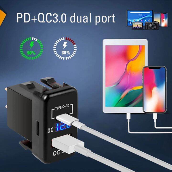 12v-24v-usb-outlet-dual-quick-charge-3-0-amp-pd-usb-c-port-charger-socket-power-adapter-for-car-boat-marine-truck