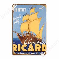 Ricard พจนานุกรม Caravelle โลหะแผ่นป้ายห้องครัวปรับแต่งผับโปสเตอร์ดีบุก  （Stock size: 20cm * 30cm）