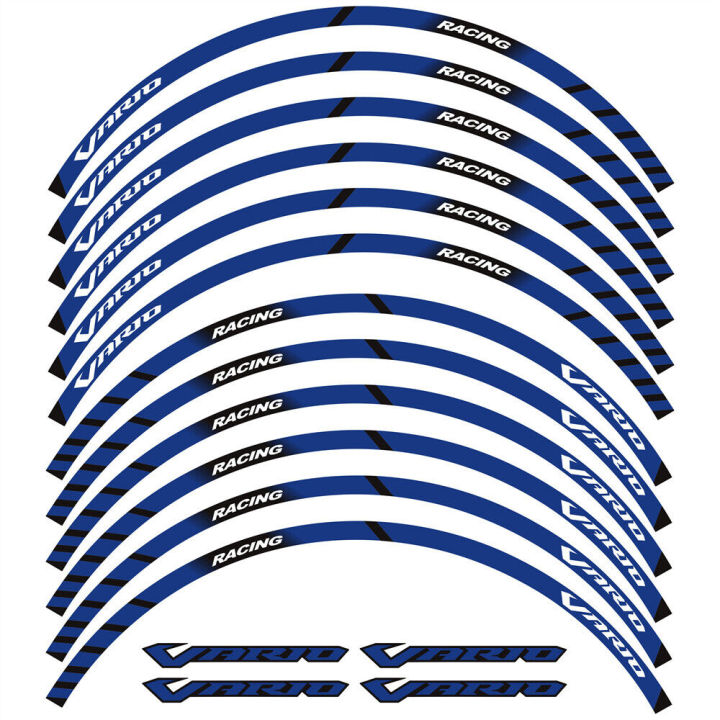 สติกเกอร์ติดอุปกรณ์แข่งรถจักรยานยนต์สติกเกอร์ลายแถบยางขอบล้อสำหรับรถ-honda-vario-vario125สติกเกอร์ขอบ-vario160-vario150-vario150-14-14