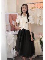 สไตล์วินเทจของผู้หญิง Summer new national style retro small fragrance suit womens short-sleeved button-up thin shirt top fairy skirt