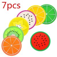 Coaster Creative Cute Non-Slip Heat Insulation Anti-Scald Table Mat Fruit Shaped Coaster Silicone Cup Mat